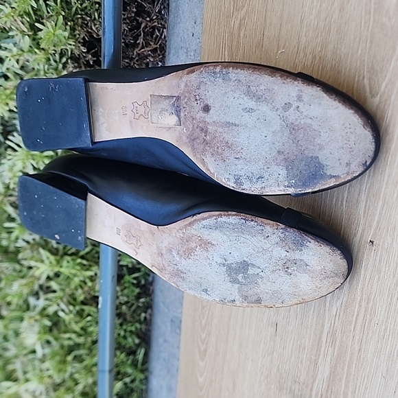 TORY BURCH Black Minnie Embellished Ballerina Low Block Heels #33634 Size 8 - Picture 7 of 12